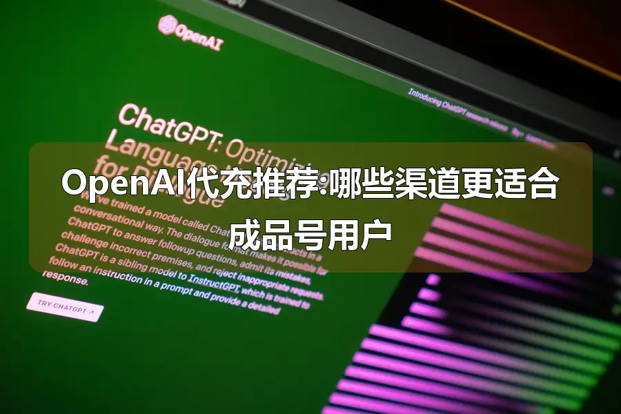 OpenAI代充推荐:哪些渠道更适合成品号用户